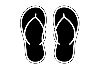A pair of basic black flip flops ideal for summer holidays, beach trips, casual wear, shoe displays, and lifestyle-themed designs
