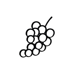 Simple Line Drawing of a Bunch of Grapes.