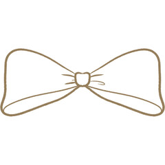 Brown Outline cute bow ribbon for coloring decoration celebrating party gift valentine coquette love