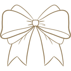 Brown Outline cute bow ribbon for coloring decoration celebrating party gift valentine coquette love