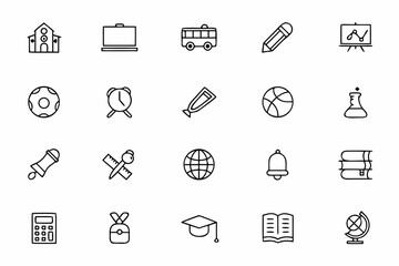 A graceful bundle representing school life, learning, and knowledge through elegant single-line drawings. Ideal for printables, presentations, and class materials.