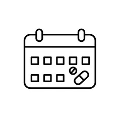 Medical calendar vector icon for scheduling and health management
