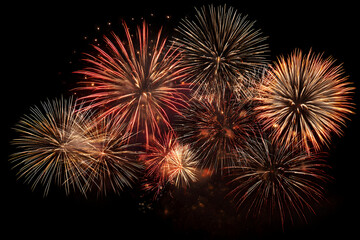 Illuminating the Night: A Dazzling Bright Fireworks Display Bursting with Colorful Lights and Patterns in the Dark Sky