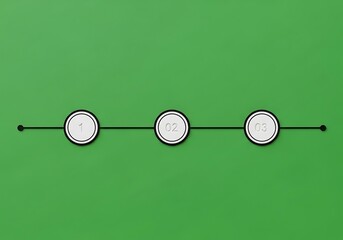 Minimalist Timeline Graphic on Green Background for Data Visualization