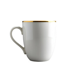 Elegant White Coffee Mug with Gold Rim