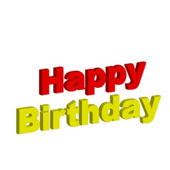 Wish them a very happy birthday with this fun celebratory red and yellow message for cards and gifts