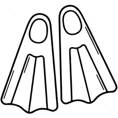 Scuba diving fins, flippers, Open toe and closed heel for professional swimming and training. Shortened blue flippers, scuba flippers for swimming and diving 