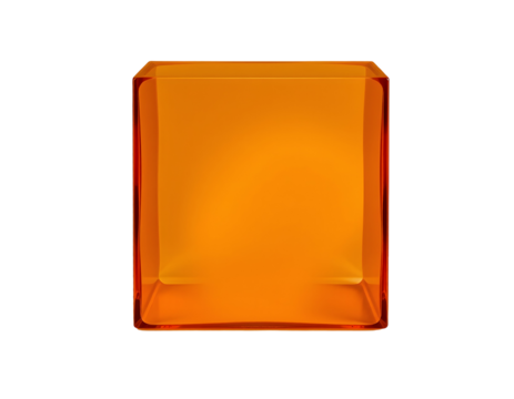 Orange 3D Cube with Transparent Sides - Powered by Adobe