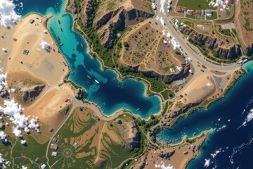 Fototapeta premium satellite imagery provides continuous surveillance of borders and coastlines from above supporting national security and environmental monitoring