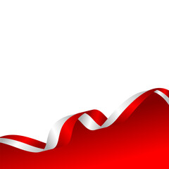 Indonesian Flag Wave Ribbon Background for Independence Day Celebration
