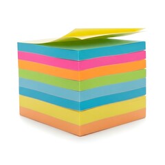 Colorful Sticky Notes Stack in Bright Office Colors for Organization and Planning