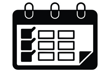 calendar with checklist icon vector icon silhouett