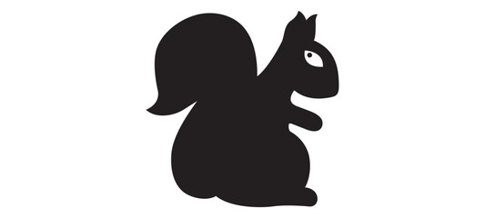 Squirrel art black i.com vector.
