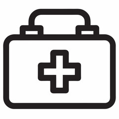 Obraz premium First aid kit icon line art vector illustration 