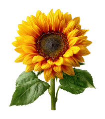 Obraz premium Vibrant sunflower blooms in nature floral view bright environment isolated on transparent background