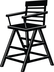 life guard chair on white background.eps
