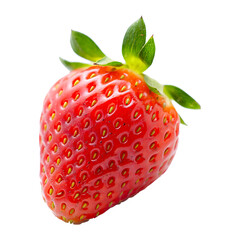 A vibrant ripe strawberry promises sweet summer delight glistening in vivid detail on a stark black