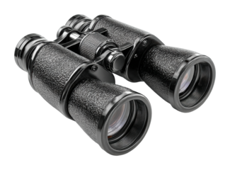 Exploring nature with binoculars in the forest adventure engaging viewpoint isolated on transparent background