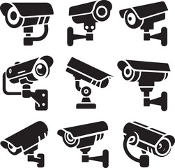 CCTV Camera Silhouettes Set