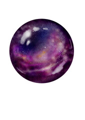 Watercolor magic ball in a mystical Halloween style