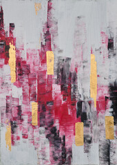 Fototapeta premium Bold and expressive abstract art with contrasting colors and striking lines, perfect for modern and vibrant interiors