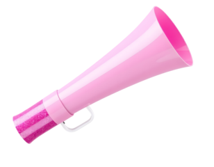 Pink Cheerleader Megaphone Isolated