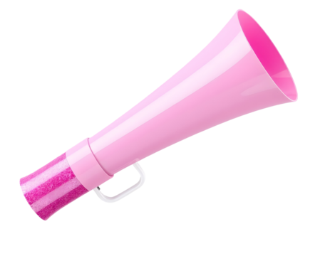 Pink Cheerleader Megaphone Isolated