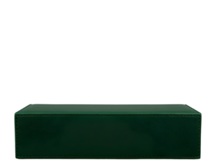 Green rectangular pedestal or platform isolated on a transparent background