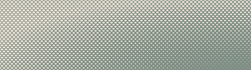 Boho scale halftone pattern elliptical faded texture ultra wide 32:9 aspect ratio pale green vector abstract background. Bohemian vintage styled half tone panoramic format fancy graphical abstraction