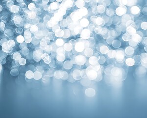 Blurry light bokeh over blue surface