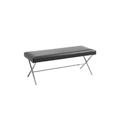 Modern X-Base Bench with Black Leather Seat