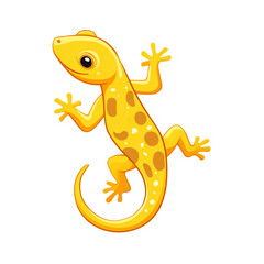 Obraz premium A cute yellow gecko, a simple flat vector illustration clip art on a transparent background