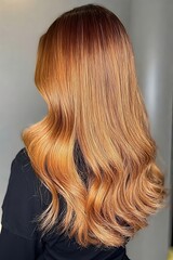 Naklejka premium Elegant Hair Profile with Cascading Waves