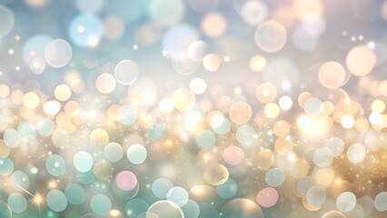 Obraz premium Abstract bokeh lights background with soft focus, glowing circles, sparkles, and a gentle, warm, and magical atmosphere, perfect for celebrations and festive designs
