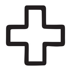 Fototapeta premium Medical Cross or Plus Sign - Outline Vector Icon