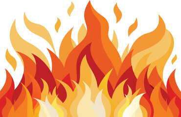 Vibrant vector illustration of burning fire flames with a fiery orange and yellow design