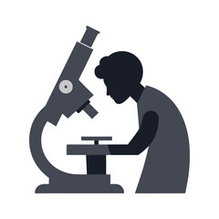 Scientist Using Microscope Illustration
