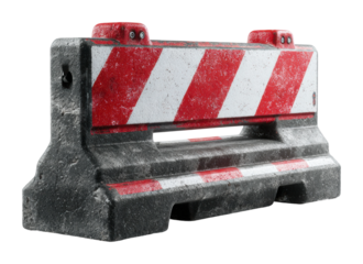 Traffic safety barrier installation urban area industrial environment view isolated on transparent background