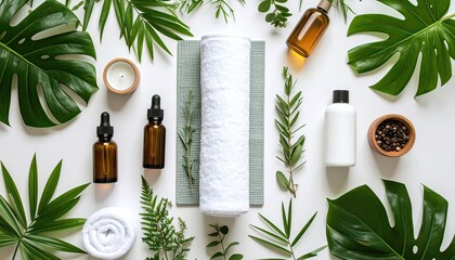 Spa Wellness Background with Natural Beauty Products
