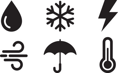 Weather Icons Vector Set Diverse Meteorological Symbols on Transparent Backdrop for Forecasting and Design