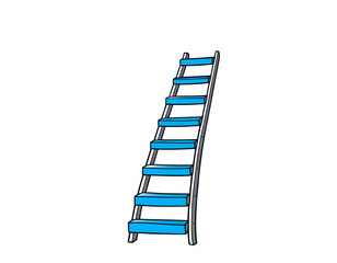Cartoon Ladder Against Transparent Backdrop