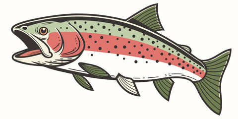 Rainbow Trout for T-Shirt Design