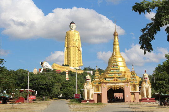Laykyun Sekyya in Monywa, Myanmar. Bodhi Tataung Standing Buddha is the second tallest statue in the world.