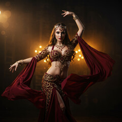 Ultra-Detailed Cinematic Dance Portrait Featuring Graceful Movement and Ornate Headpiece