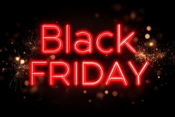 Glowing Black Friday sale announcement with sparklers for retail promotions and marketing campaigns