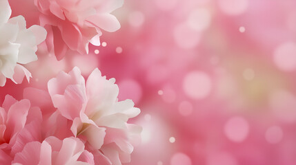 Soft Pink Floral Background with Glowing Bokeh Light