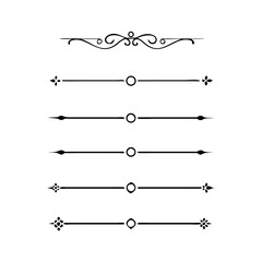 Set of Vintage decorative lines. text dividers. Line border. Lines separators, Borders, Vintage dividers, Underline elements. Vector illustration
