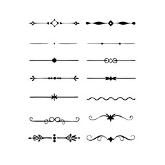 Set of Vintage decorative lines. text dividers. Line border. Lines separators, Borders, Vintage dividers, Underline elements. Vector illustration

