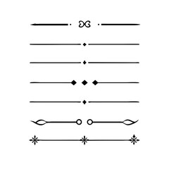 Set of Vintage decorative lines. text dividers. Line border. Lines separators, Borders, Vintage dividers, Underline elements. Vector illustration
