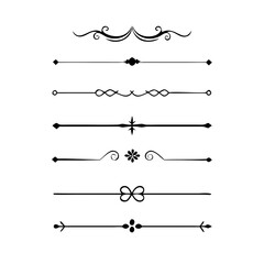 Set of Vintage decorative lines. text dividers. Line border. Lines separators, Borders, Vintage dividers, Underline elements. Vector illustration
